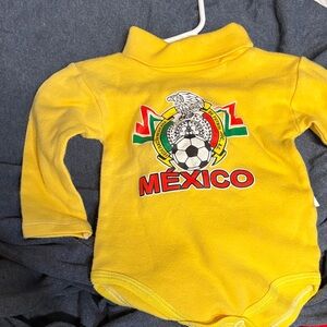 Mexico Soccer Yellow Baby Bodysuit